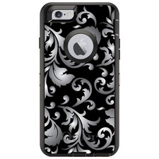 OtterBox Defender for iPhone / Samsung Galaxy - Silver Black White Floral