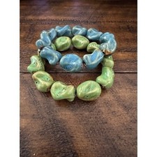 2 Coastal Chic Ceramic Artisan Stretch Bohemi...