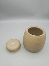 Ceramic Footprint Pet Urns for Dog/Cat Ashes Small 400ml Brown Decorative