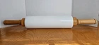 Antique Milk Glass Rolling Pin Wooden Handles 19" Long