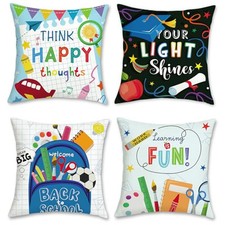 Kids Throw Pillow Covers 18 x 18 Inch Stationery Classroom Decorative Pillow