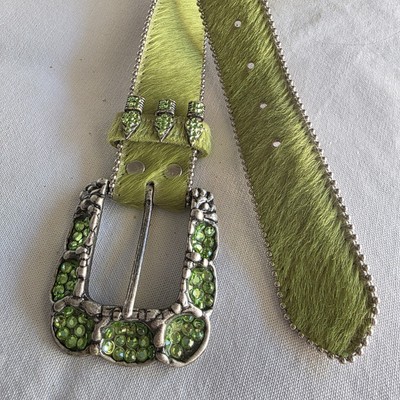 VTG BB Simon Belt Green Cowhide Medium Size 30 Style 3026  display picture 2