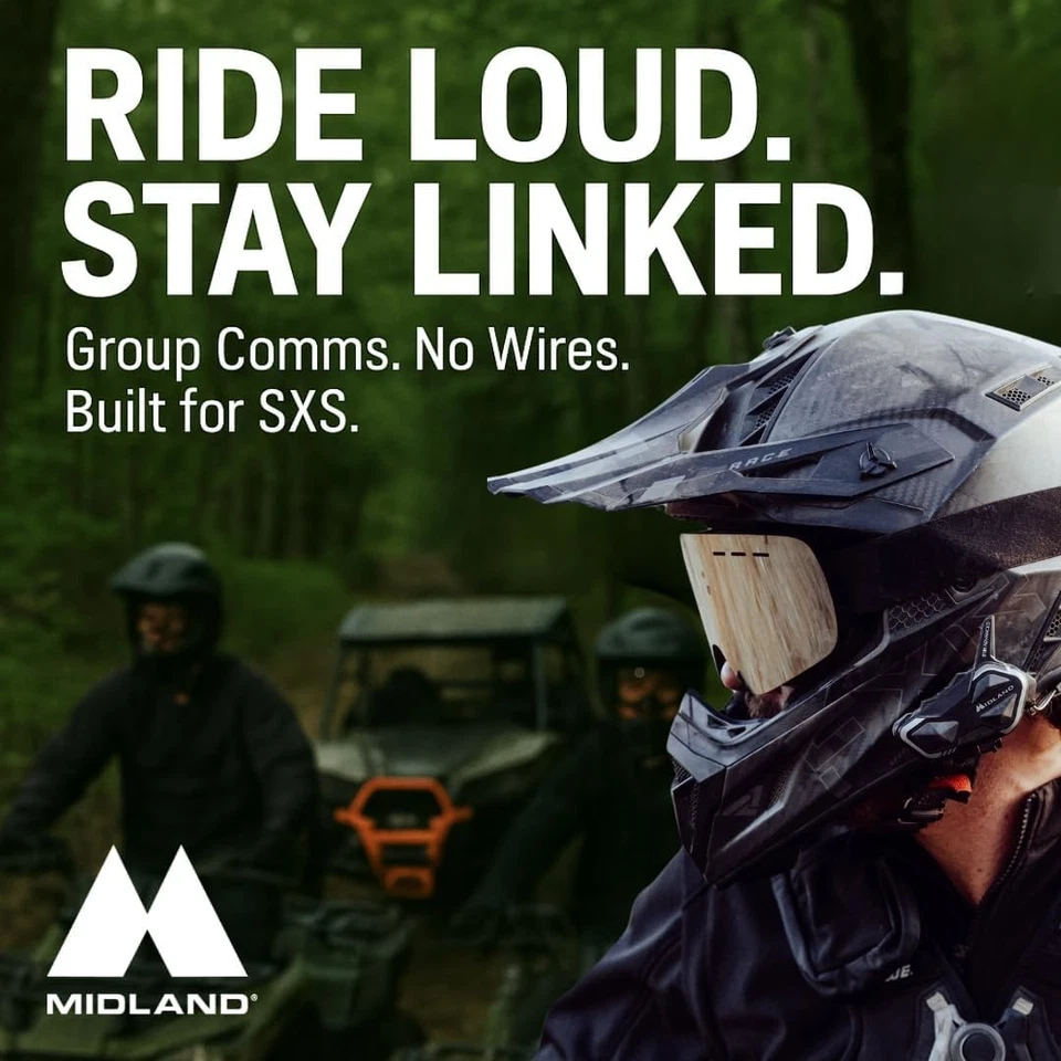 2x Midland BTR1 Advanced Motorcycle Bluetooth Headsets - 4-Rider Intercom System - Image 2 of 4