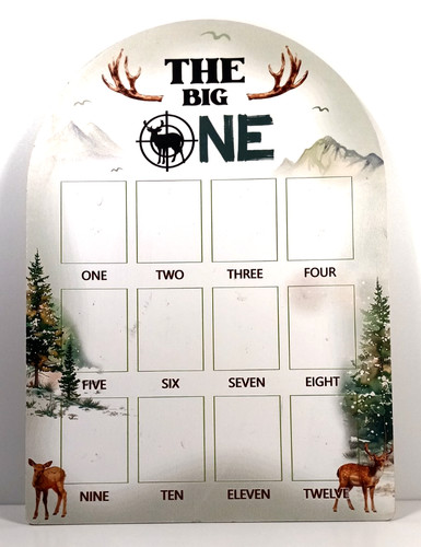The Big One Milestone photo board growth month Birthday Deer Hunt Buck Preowned
