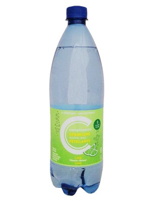 Compliments Lime Flavored Sparkling Water, 1L/35.2 fl oz