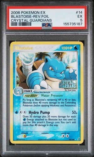2006 POKEMON EX CRYSTAL GUARDIANS #14 BLASTOISE-REVERSE FOIL PSA 5 EX