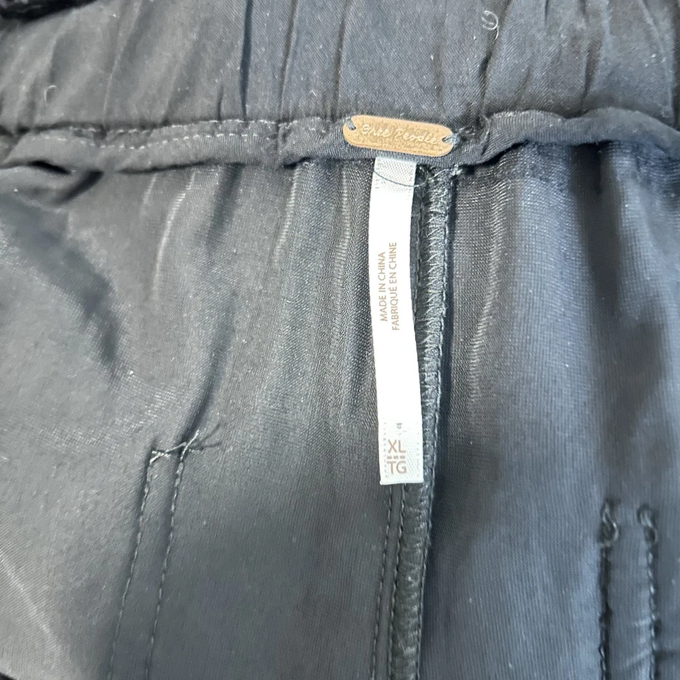 Mono Free People Mujer Talla XL Negro Terciopelo Pierna Ancha Caprichoso Boho Bolsillos Foto 3 de 4