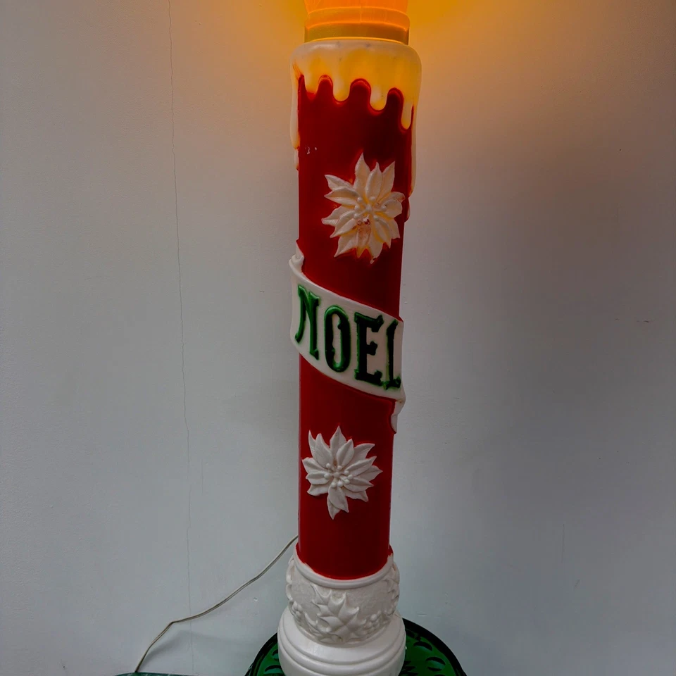Vela molde soplado vintage General Foam Noel aproximadamente 38" de alto hecha en EE. UU. Foto 2 de 4