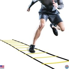 GHB Pro Agility Ladder - 12 Rung 20ft Speed Training Ladder with Carrying Bag