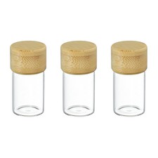 3Pcs Mini Glass Bottles with Lids 8ml Small Clear Glass Jars