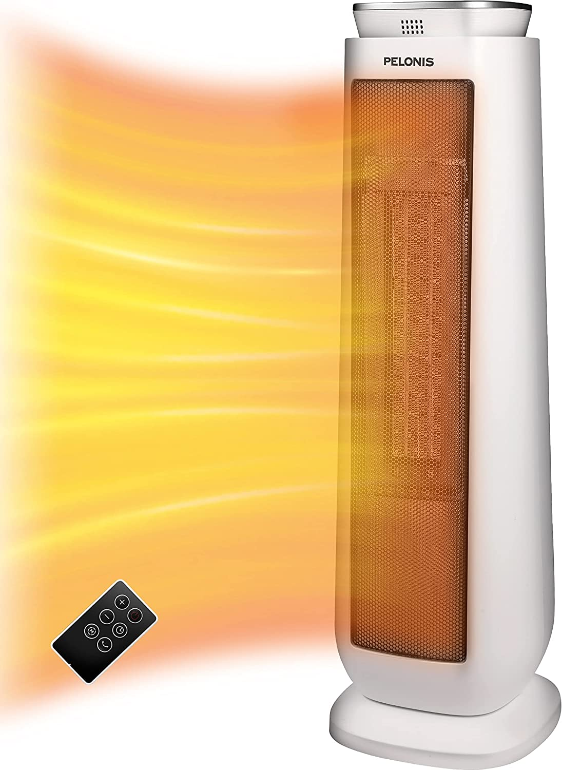 23” Oscillating Ceramic Tower Space Heater with Remote & Thermostat 1500W, White