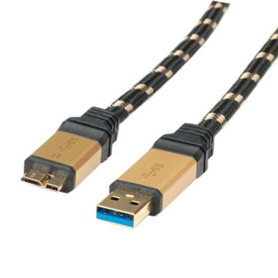 ROLINE 11.02.8878 USB-Kabel 0,8m USB 3.2 Gen 1 [3.1 Gen 1] USB A Micro-USB B Ner