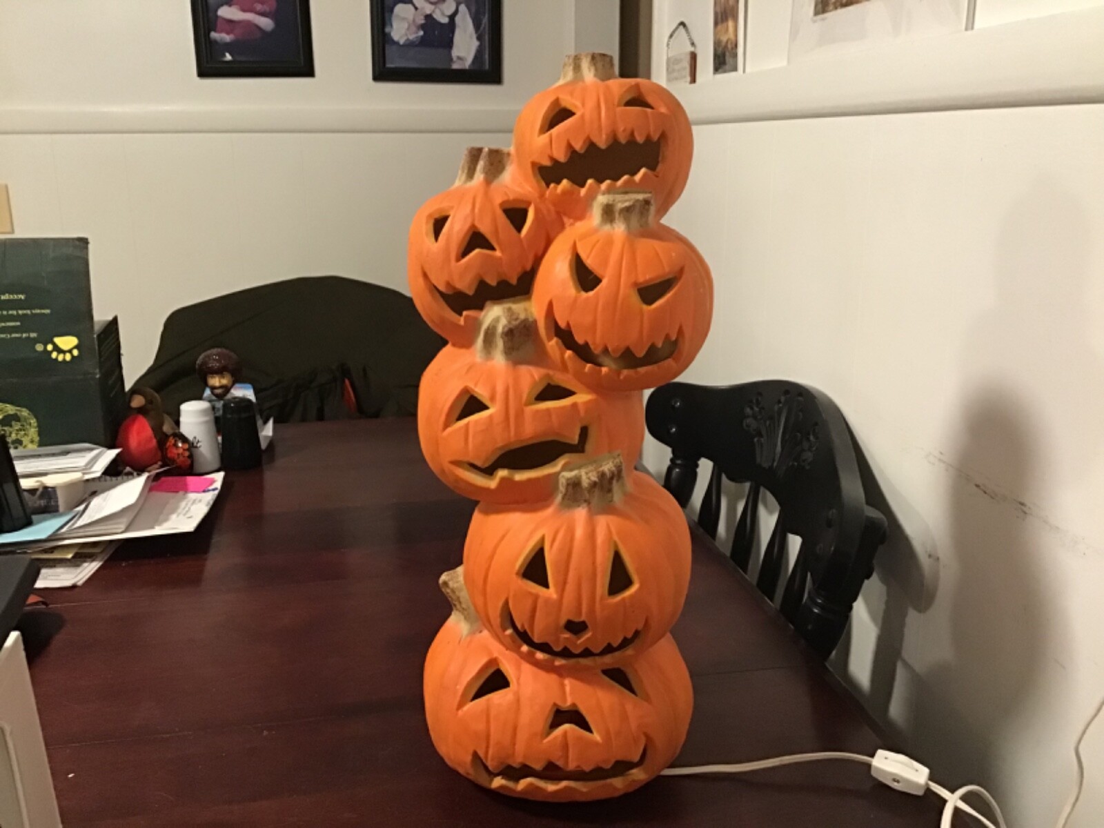 1993 Trendmasters 19 Stacking Lighted Foam Pumpkin Halloween Decor Vintage