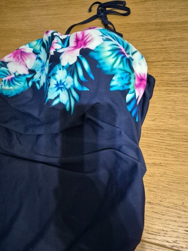 Full Circle Size 14 Blue Floral Print Swimsuit - Picture 2 of 4