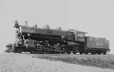 Grand Trunk Railroad 524 ALCo class M/S 2-8-2 Mikado 1913 8 x 10 Photo