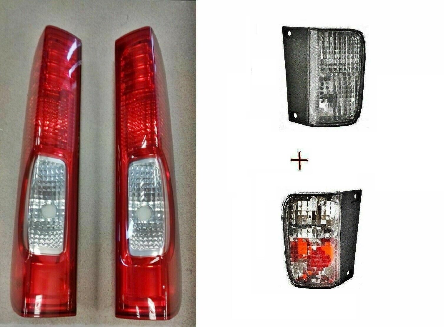 4x feux de brouillard étanches pour Opel Vivaro 2001-2014 avec lentille rouge PMMA