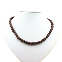 Steine Und MinéRaux. Halskette Perlen Tigerauge Rot Matt 8 Mm Kette In Caie