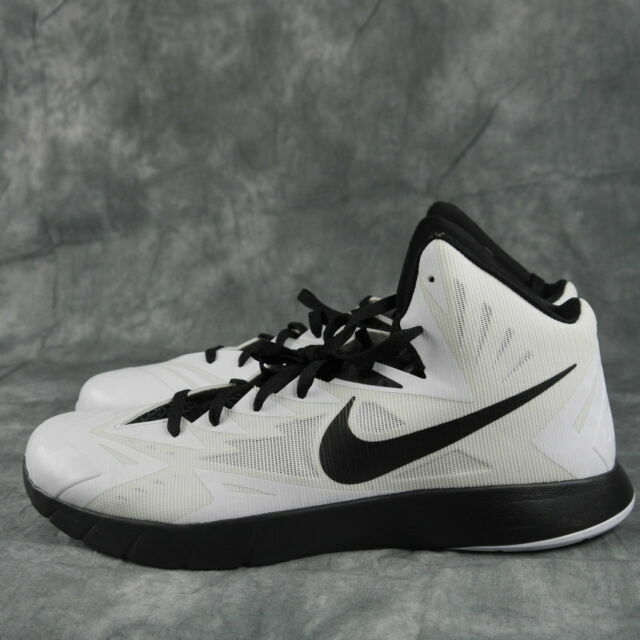 Nike Mens Lunarlon Hyperquickness Basketball Shoes White Lace up 652775-101 Us11 for sale online