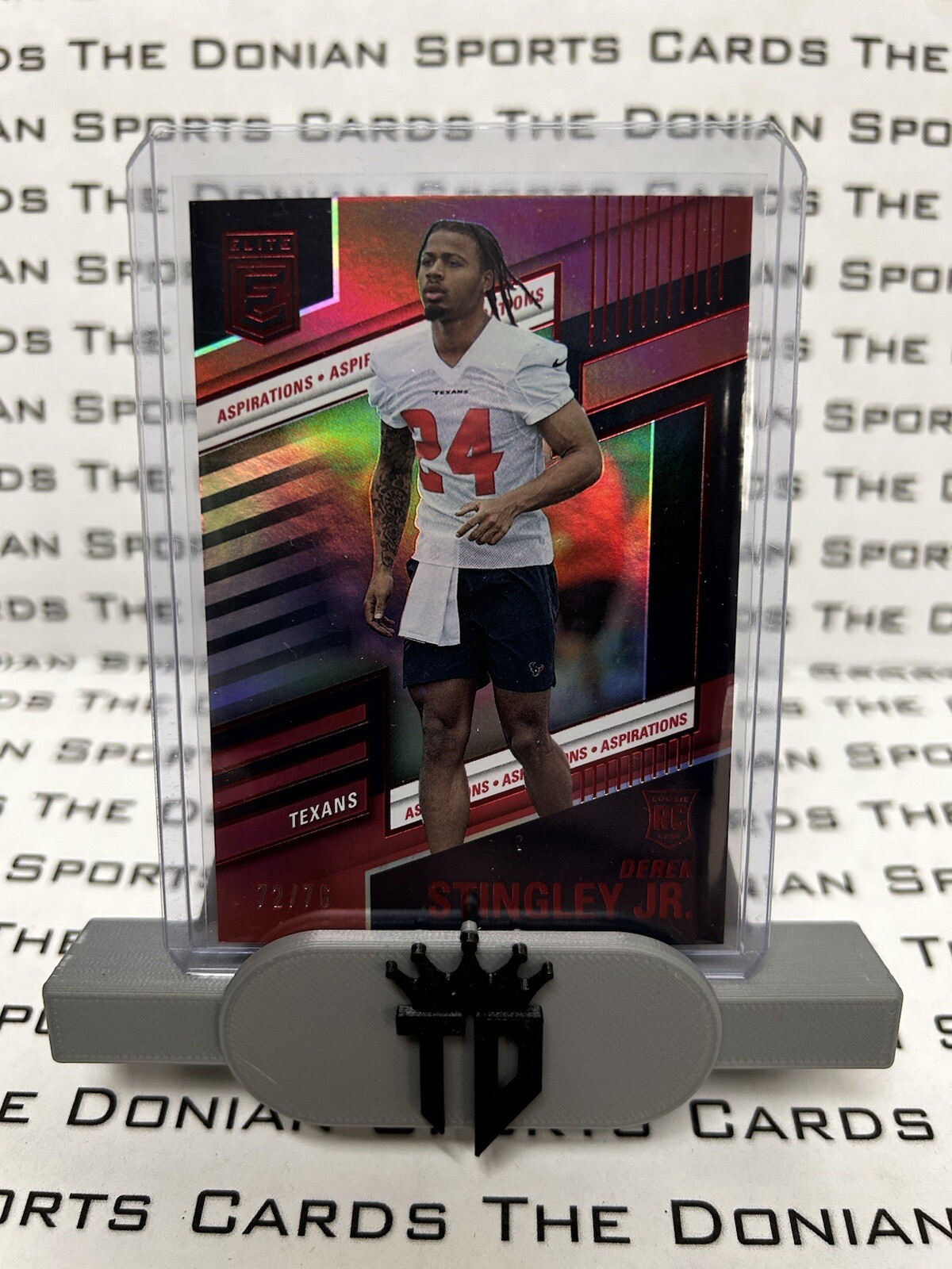 2022 Panini Elite Derek Stingley Jr Red /76 RC Card #76 Aspirations