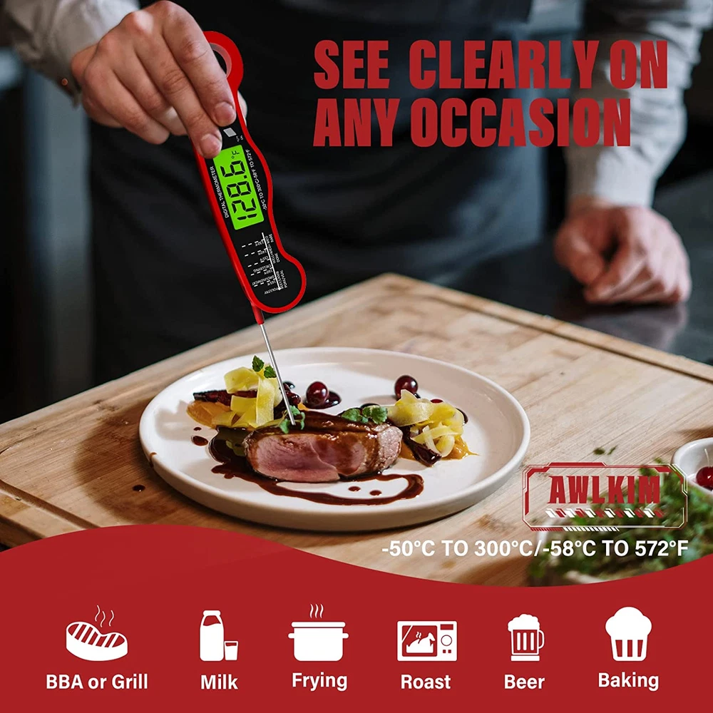 Meat Thermometer Digital - Fast Instant Read Food Thermometer for Cooking, Candy