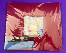 NEW RECOLLECTIONS RED SCRAPBOOK PHOTO ALBUM 10 PAGES 8x8  POST BOUND SALE 