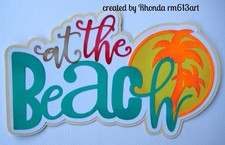 Summer Beach boy girl paper piecing title premade scrapbook pages by Rhonda