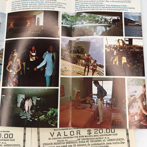 Condesa Del Mar Acapulco Lote Efímero Postales Amer Airlines Tkt 1974 Folleto - Imagen 8 de 9