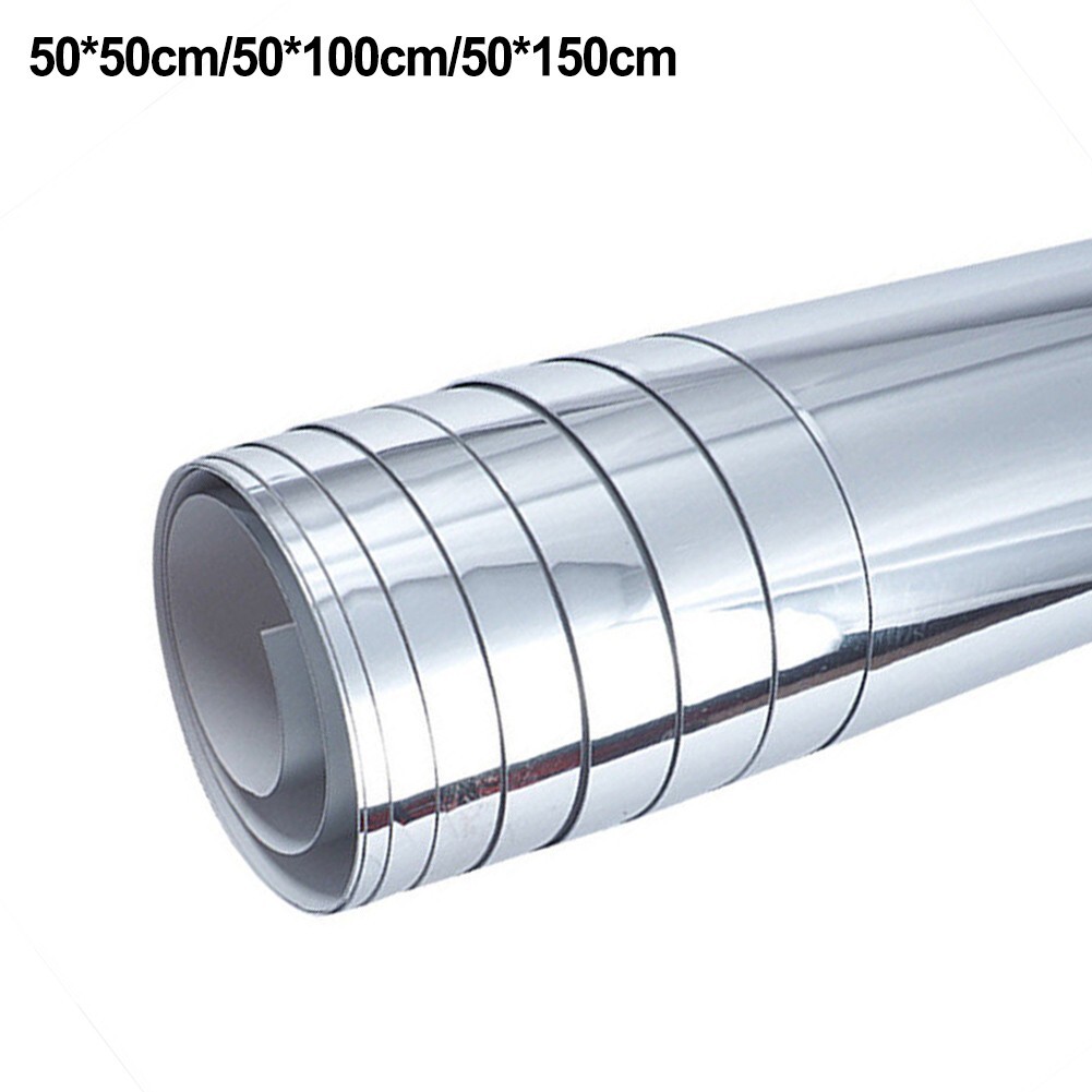 DIY Mirror Wall Sticker Toilet Waterproof Self-adhesive Mirror Sticker 0.1mm