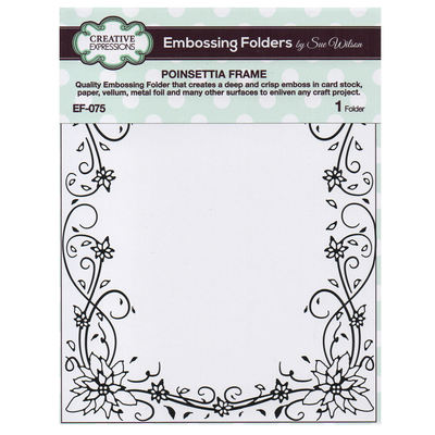 Creative Expressions Poinsettia Frame Embossing Folder EF-075