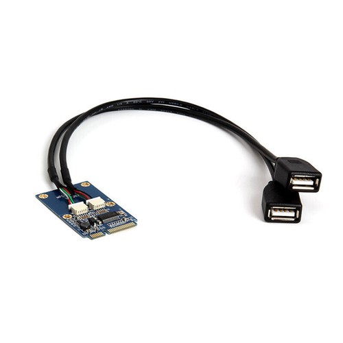 Mini PCI-E to USB Adapter mPCIe to 5 Pin 2 Ports Dual USB2.0 Converter Card D - Afbeelding 10 van 13