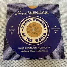 Single view-master Reel 245 Pikes Pike's Peak Colorado Buff Tab Blue Back 1H