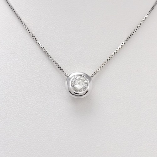 Diamond Donut Slide Pendant Necklace 16 