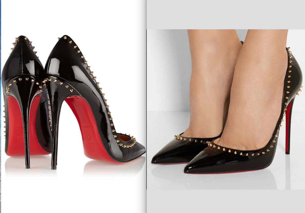 HOT Christian Louboutin Anjalina spike studded black patent HOT Christian Louboutin Anjalina spike studded black patent