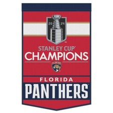 FLORIDA PANTHERS 2024 STANLEY CUP CHAMPIONS WOOL BANNER 24" x 38" WINCRAFT   