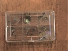 LOT OF 39 FLY LURES IN PLASTIC CONTAINER - #14 3 XL & #16 2 XL FRESHWATER HOOKS