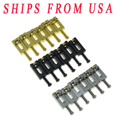 KAISH 6 Electric Guitar Tremolo  Roller Saddles Bridge Saddle Set for Strat/Tele