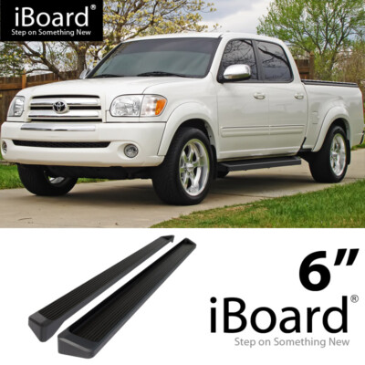 Running Board Side Step 6in Aluminum Black Fit Toyota Tundra Double Cab 04-06