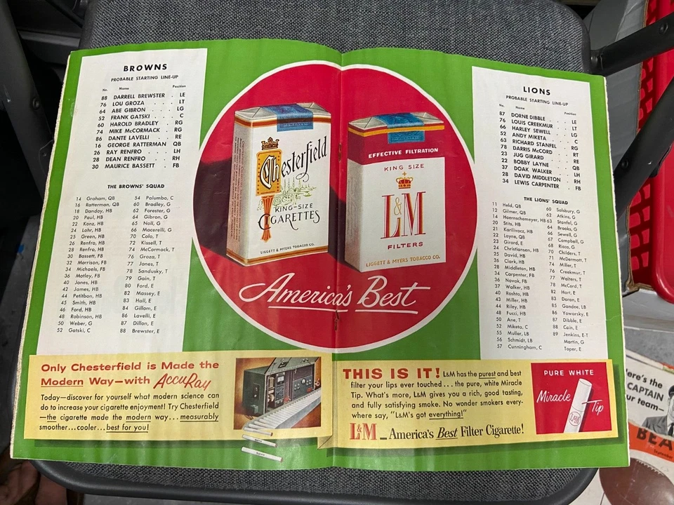 1955 SEPT 10 NFL Football Program Detroit Lions VS Cleveland Browns 2323 - Image 3 of 4