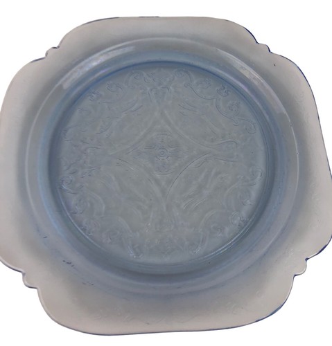 Vintage Indiana Glass Recollection Blue Square Dinner Plate - Picture 12 of 19