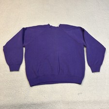 Vtg Blank Fruit Of The Loom Crewneck Sweatshirt Womens Sz M USA Made Purple