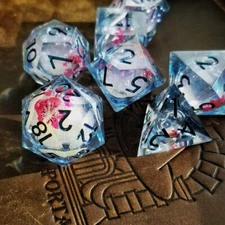 Sage's Flowered Souls Liquid Core Sharp Edge Resin Dice Set