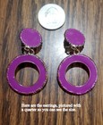 VGUC Bright Purple Metal Clip-on Hoop Earrings (Secure Clasps on Back) — photo 2