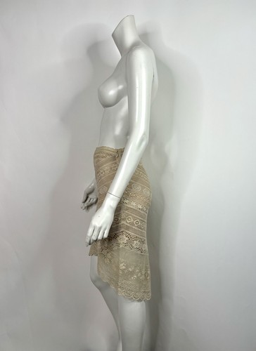 Vtg Chloe Ivory Crochet Lace Skirt FR38 - Picture 8 of 17