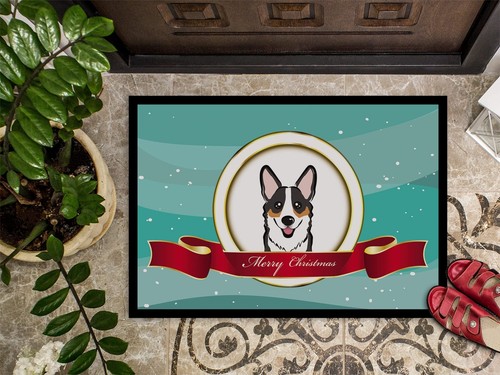 Caroline's Treasures BB1565MAT Tricolor Corgi Merry Christmas Doormat 18x27 F... - Picture 3 of 7