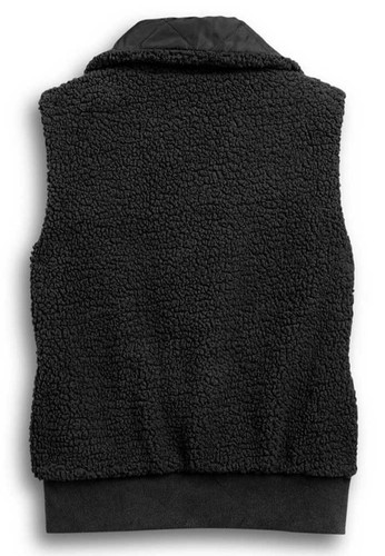 Harley Davidson Women's Reversible Sherpa Fleece Biker Vest - Black 97422-20VW S - Picture 4 of 11
