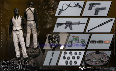 VTS TOYS 1/6 Black Skull Collectible Action Figure Toys Model In