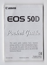 Canon EOS 50D Pocket Guide Fold Out Camera Instruction Manual In English