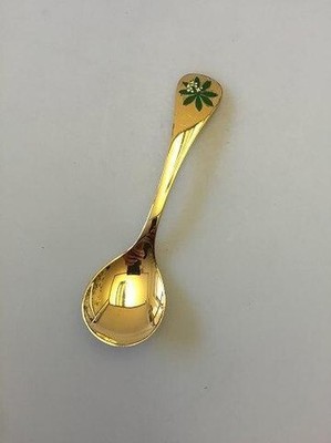 Georg Jensen Annual Löffel 1975 IN Vergoldet Sterlingsilber