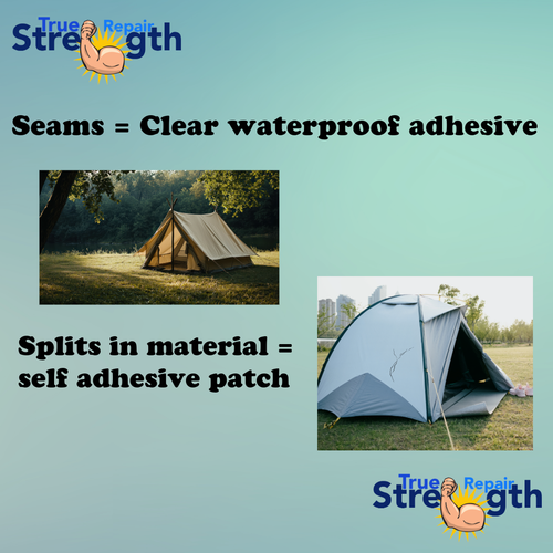 tent repair kit waterproof glue Includes self adhesive repair patches x2 - Picture 3 of 4
