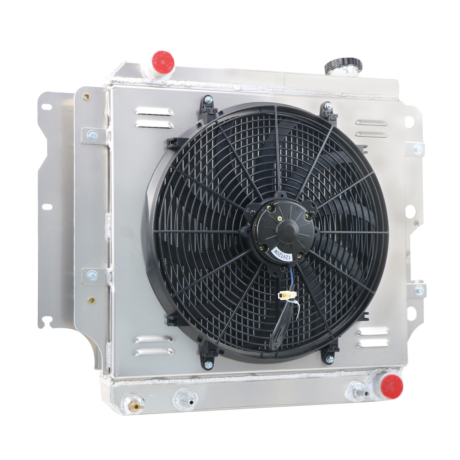 4 Row Radiator Shroud Fan For 1987-2006 Jeep Wrangler TJ YJ GM 4.0L Chevy V8 Eng thumbnail 4